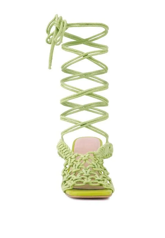 Women's Shoes Beroe Braided Handcrafted Lace Up Sandal