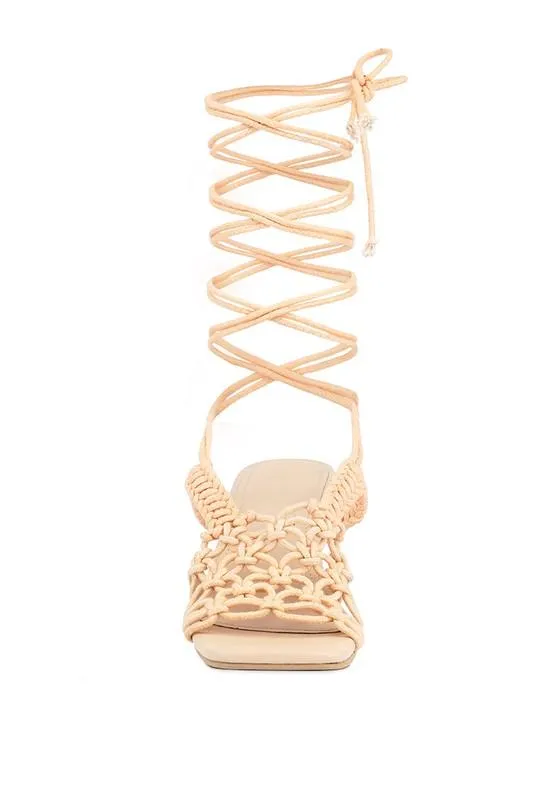 Women's Shoes Beroe Braided Handcrafted Lace Up Sandal