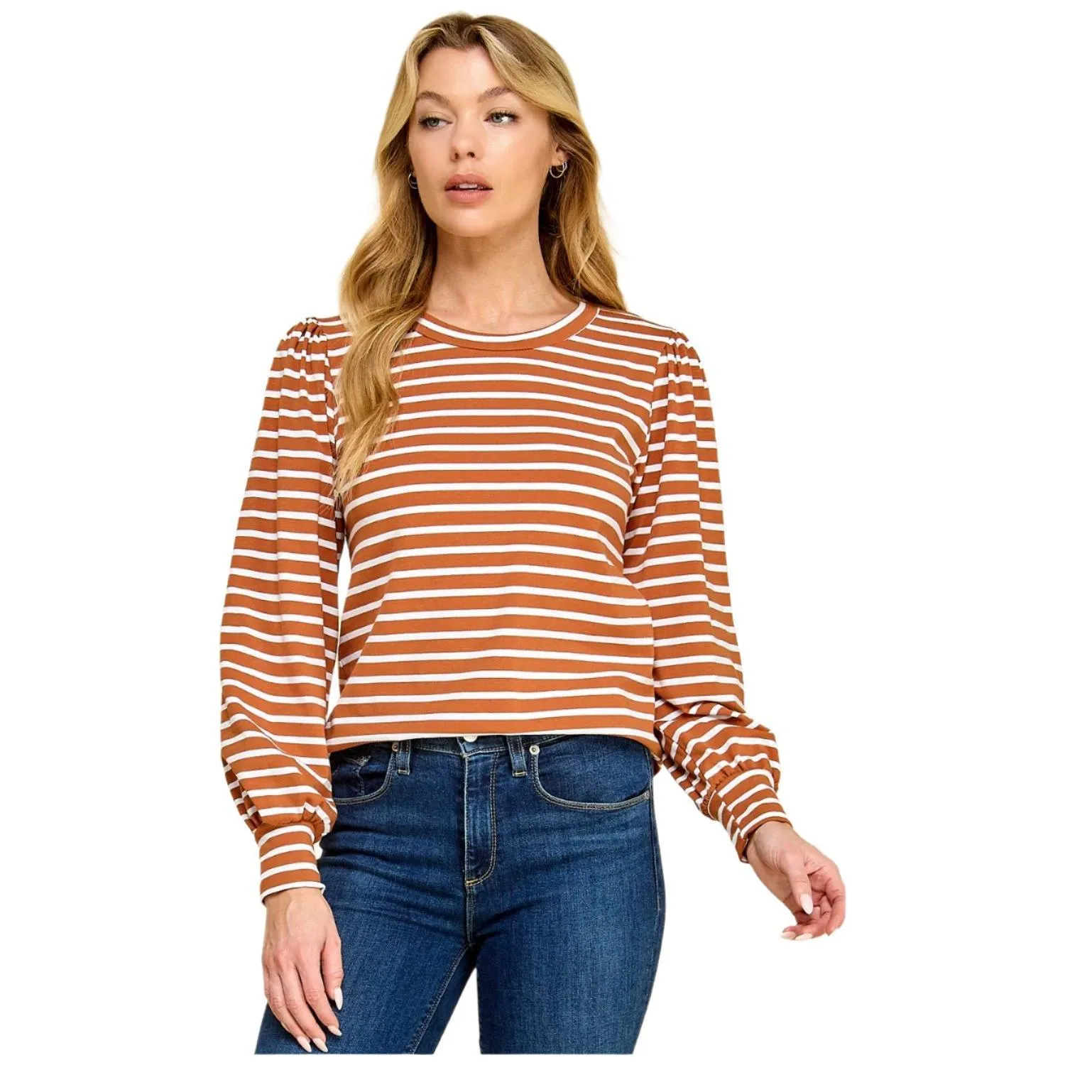 Women's Striped Long Sleeve Blouse