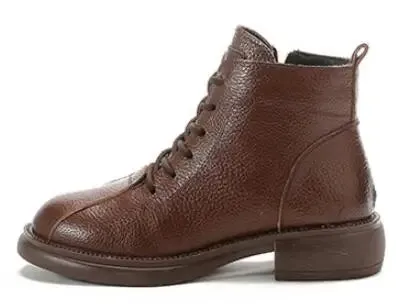Women's Stylish Casual Leather Boots Fur/No Fur