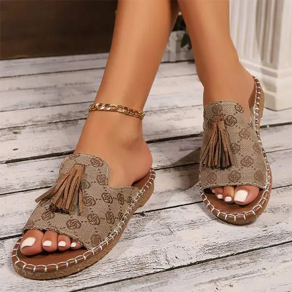 Women's Tassel Beach Slide Sandals 05415386C