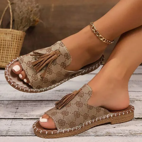 Women's Tassel Beach Slide Sandals 05415386C