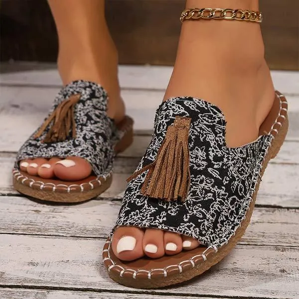 Women's Tassel Beach Slide Sandals 05415386C