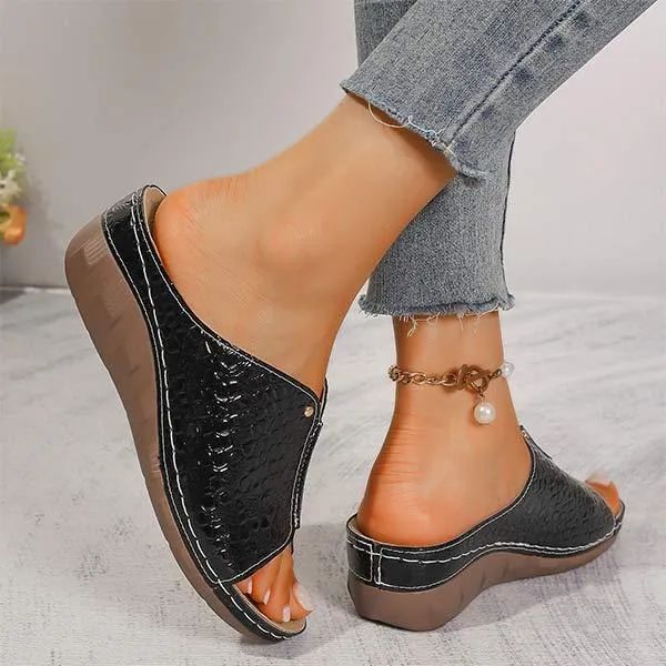 Women's Wedge Platform Slide Sandals 52285814C