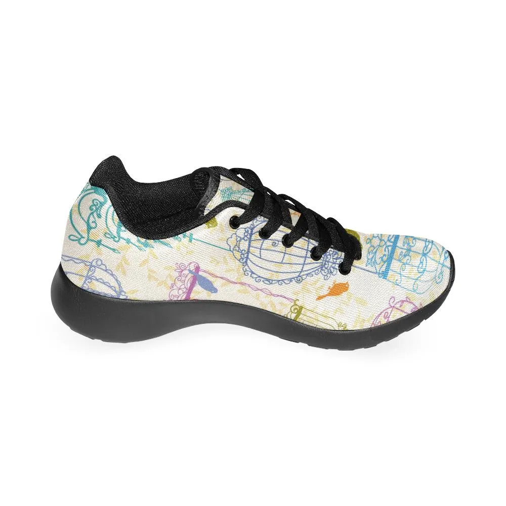 Zenzzle Birds and cages vintage pattern Women's Running shoes Casual Lightweight Athletic Sneakers US size 6-15