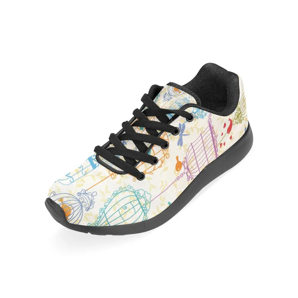 Zenzzle Birds and cages vintage pattern Women's Running shoes Casual Lightweight Athletic Sneakers US size 6-15