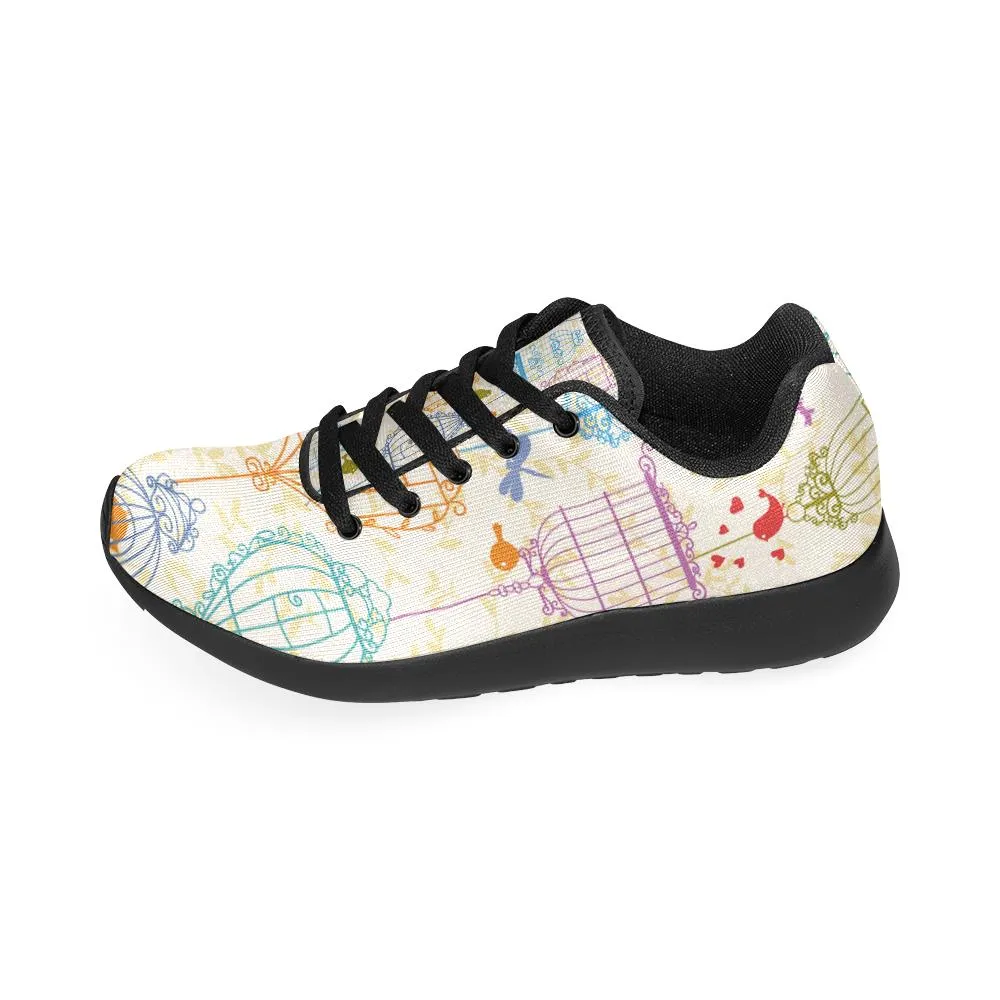 Zenzzle Birds and cages vintage pattern Women's Running shoes Casual Lightweight Athletic Sneakers US size 6-15