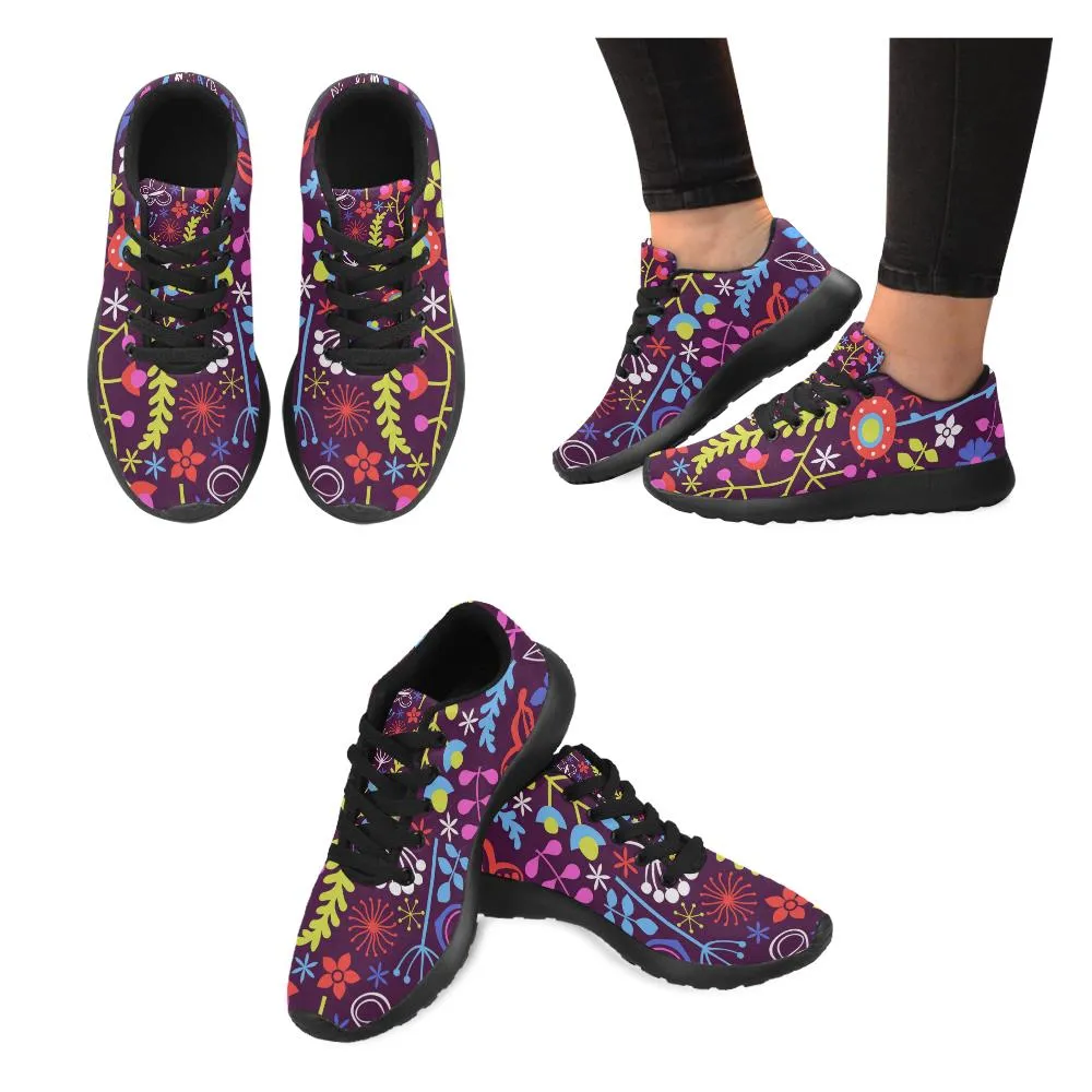 Zenzzle bright summer flowers pattern print on Women's Running shoes Casual Lightweight Athletic Sneakers US size 6-15