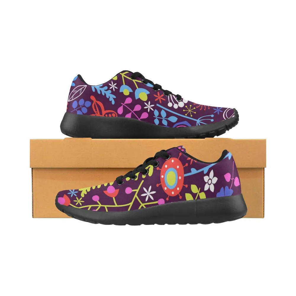 Zenzzle bright summer flowers pattern print on Women's Running shoes Casual Lightweight Athletic Sneakers US size 6-15