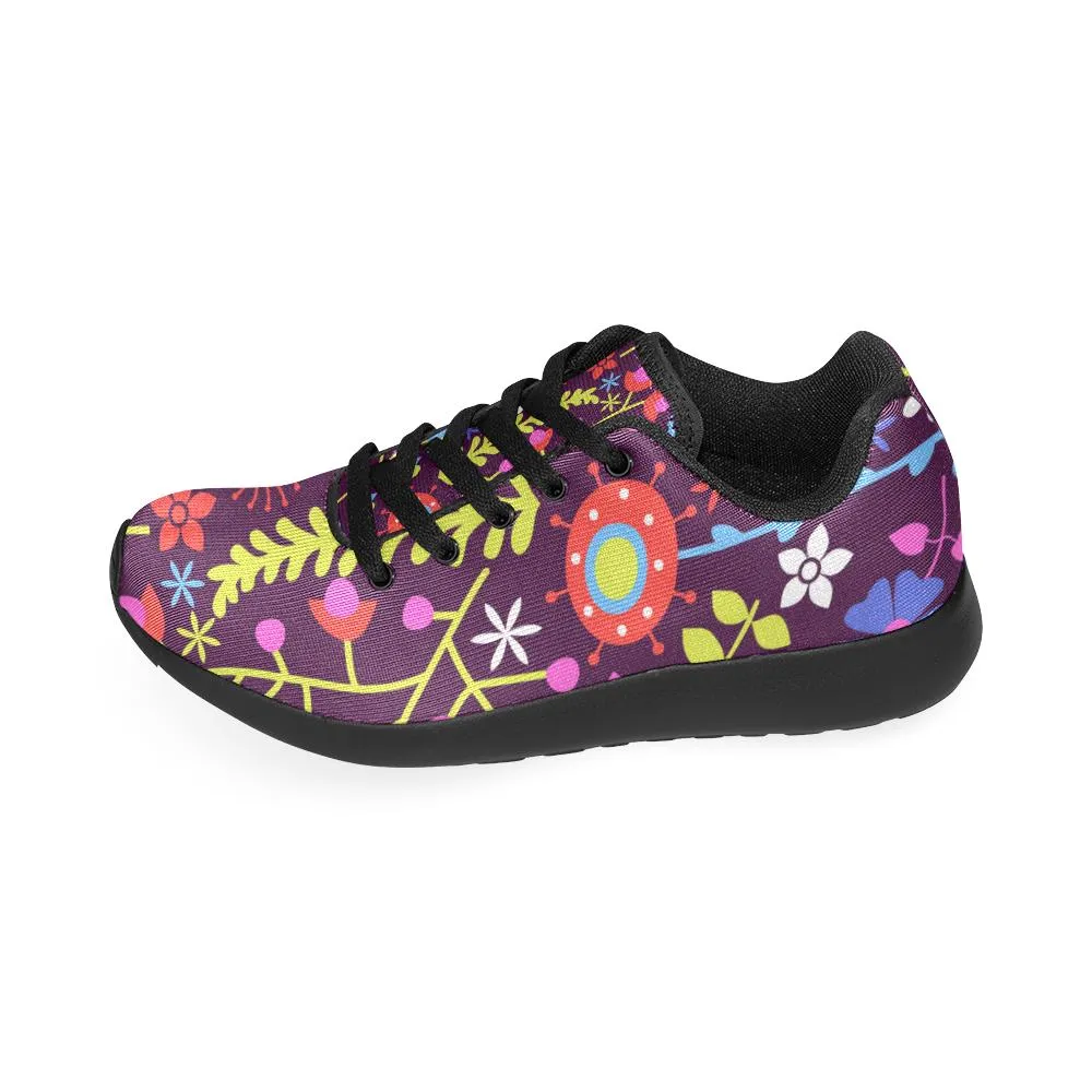 Zenzzle bright summer flowers pattern print on Women's Running shoes Casual Lightweight Athletic Sneakers US size 6-15