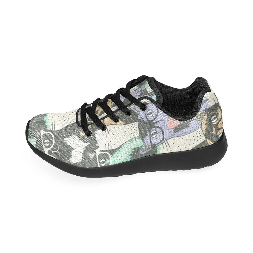 Zenzzle pattern with hipster cute cat print on Women's Running shoes Casual Lightweight Athletic Sneakers US size 6-15