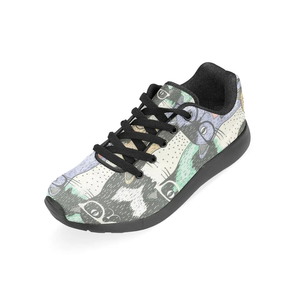 Zenzzle pattern with hipster cute cat print on Women's Running shoes Casual Lightweight Athletic Sneakers US size 6-15