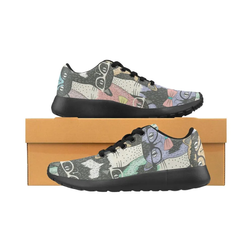 Zenzzle pattern with hipster cute cat print on Women's Running shoes Casual Lightweight Athletic Sneakers US size 6-15