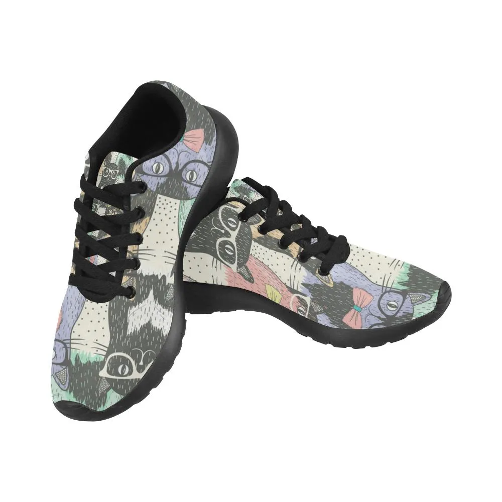 Zenzzle pattern with hipster cute cat print on Women's Running shoes Casual Lightweight Athletic Sneakers US size 6-15