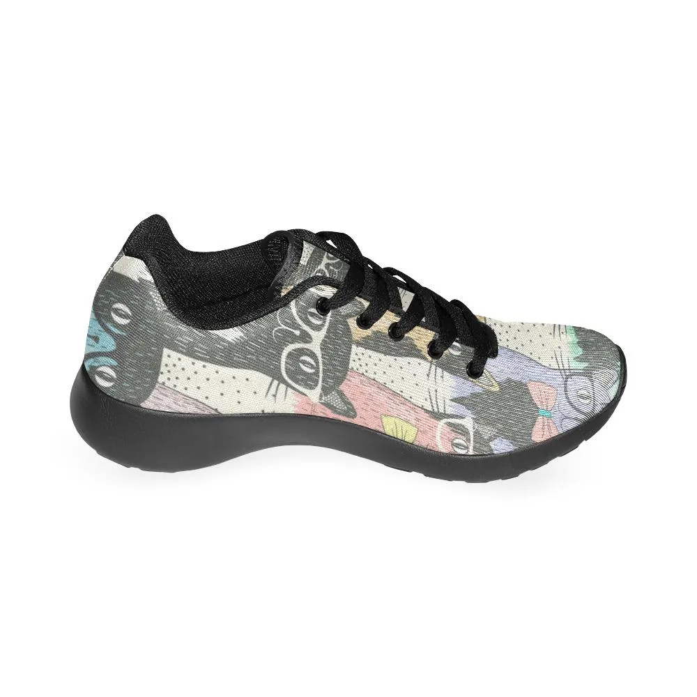 Zenzzle pattern with hipster cute cat print on Women's Running shoes Casual Lightweight Athletic Sneakers US size 6-15