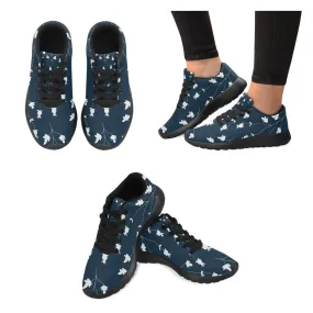 Zenzzle pattern with white flowers print on Women's Running shoes Casual Lightweight Athletic Sneakers US size 6-15