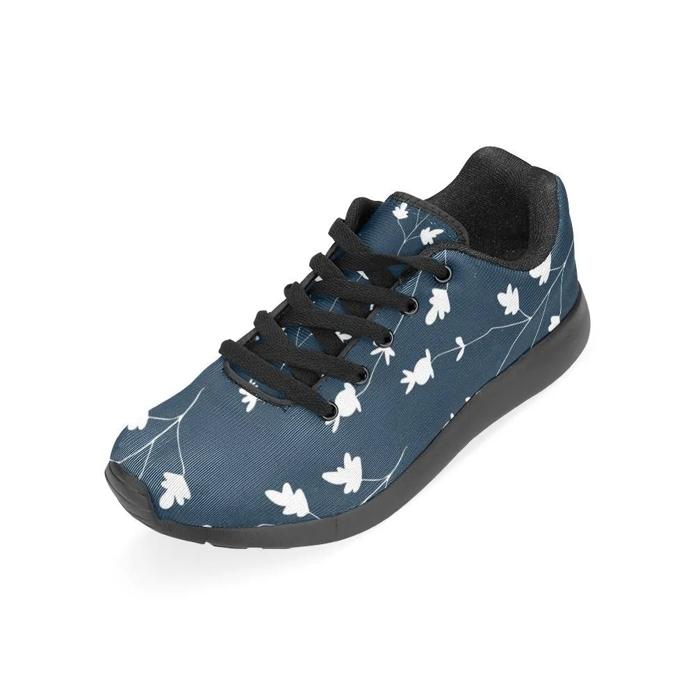 Zenzzle pattern with white flowers print on Women's Running shoes Casual Lightweight Athletic Sneakers US size 6-15