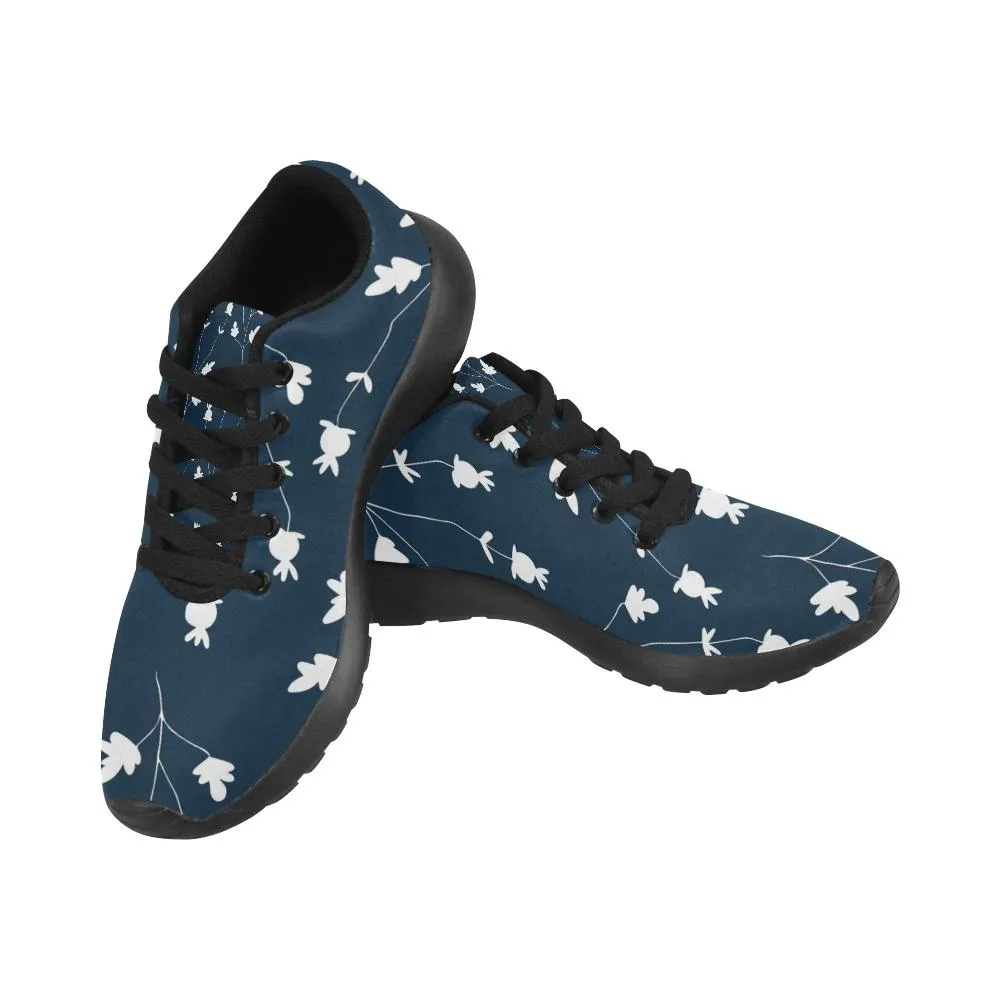 Zenzzle pattern with white flowers print on Women's Running shoes Casual Lightweight Athletic Sneakers US size 6-15