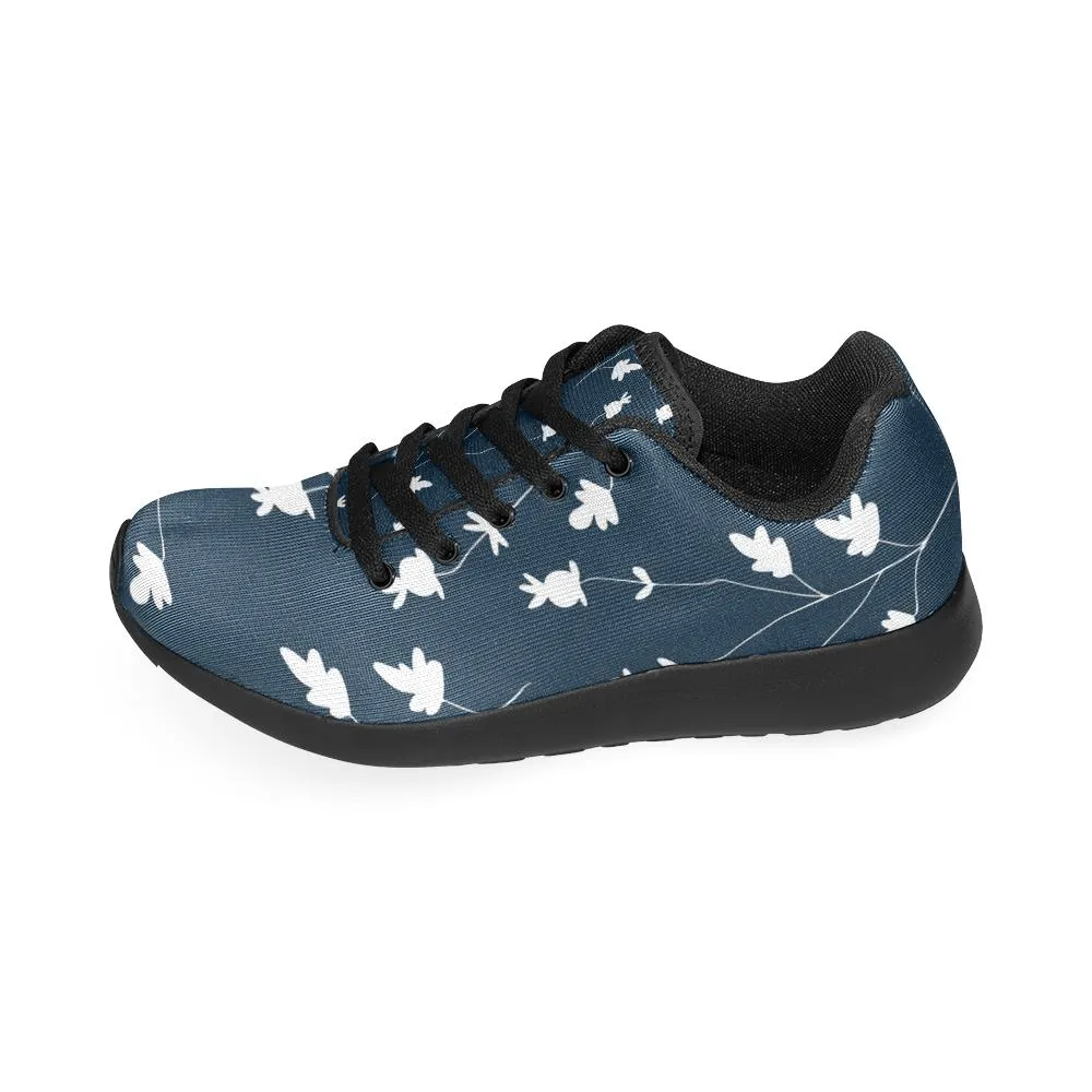 Zenzzle pattern with white flowers print on Women's Running shoes Casual Lightweight Athletic Sneakers US size 6-15