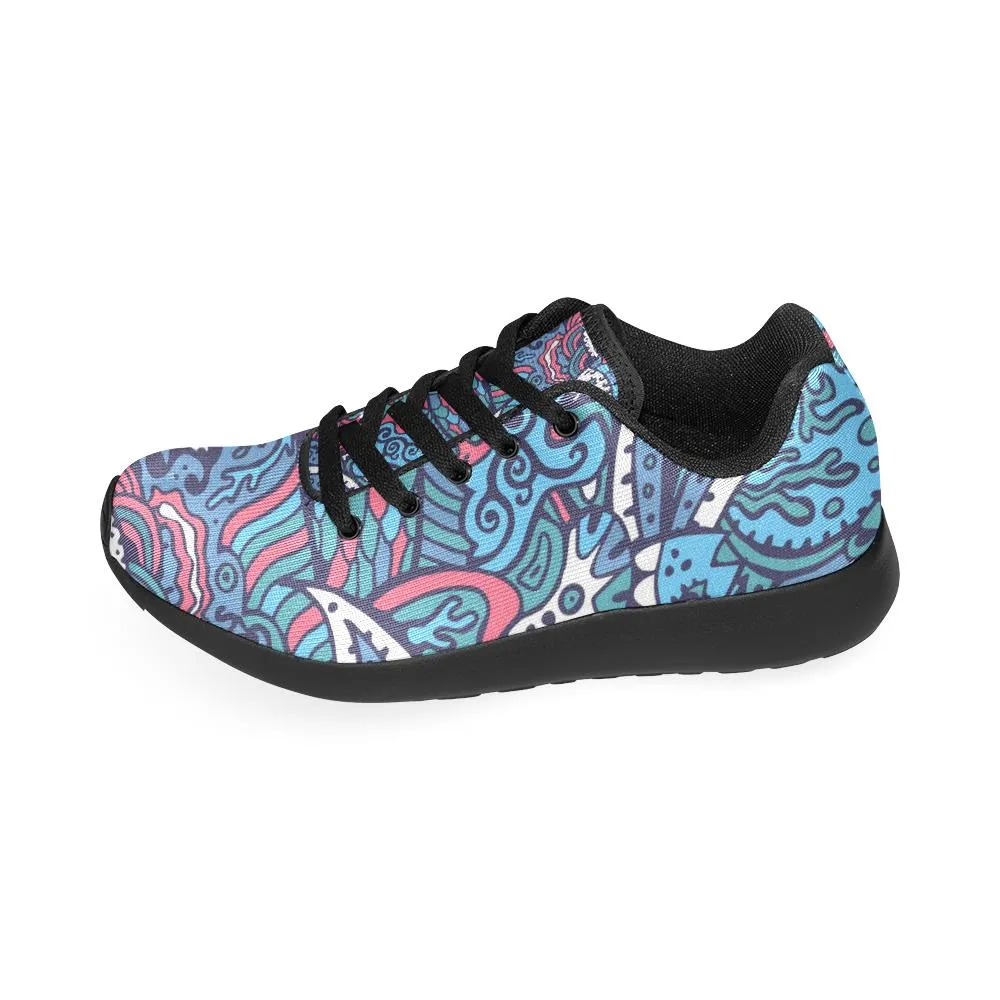 Zenzzle Sea life pattern print on Women's Running shoes Casual Lightweight Athletic Sneakers US size 6-15