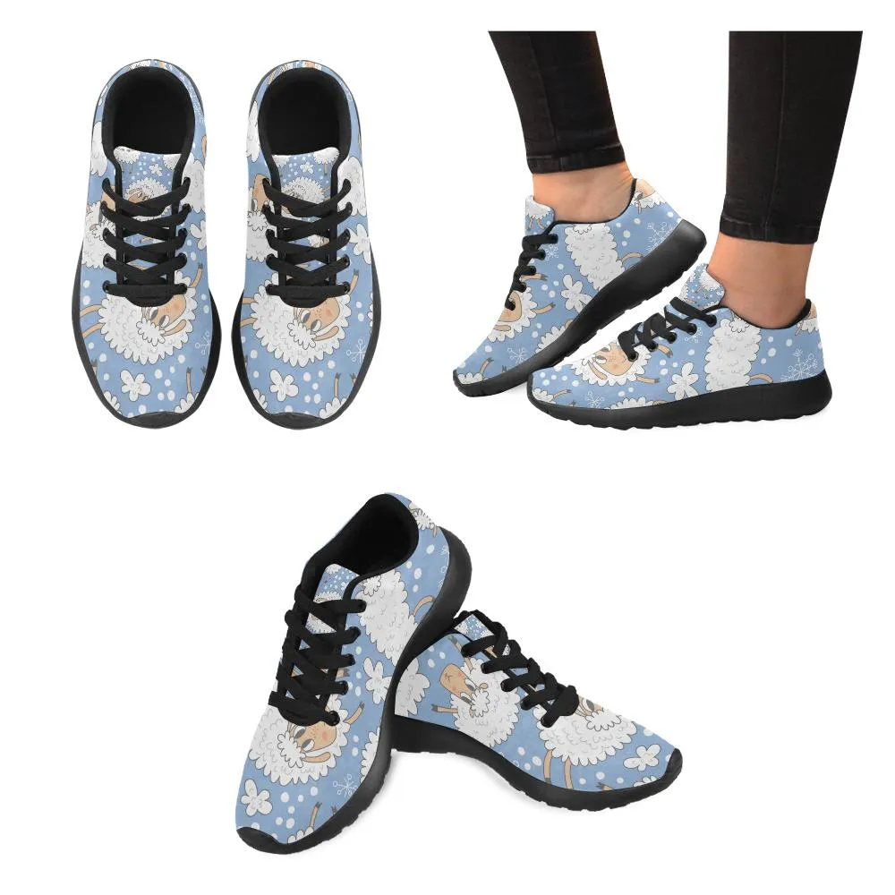 Zenzzle Sheep and snowflakes print on Women's Running shoes Casual Lightweight Athletic Sneakers US size 6-15