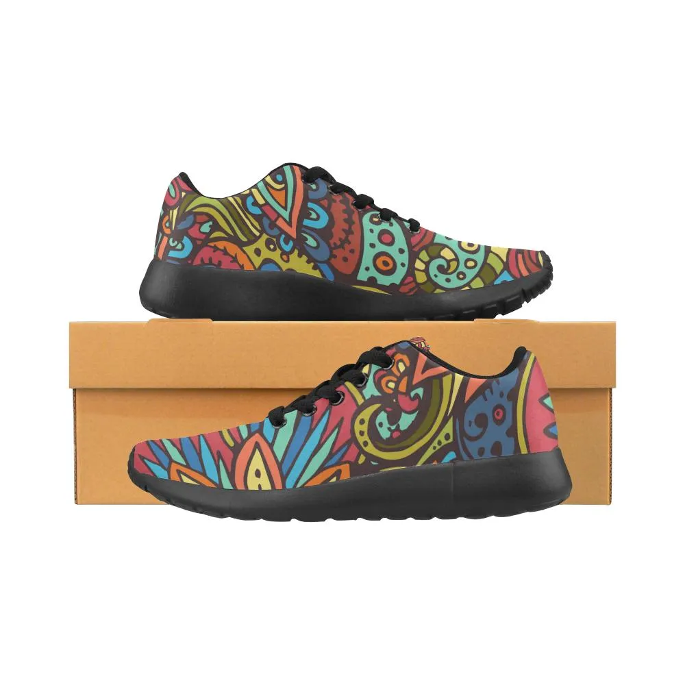 Zenzzle Tribal pattern with flowersprint on Women's Running shoes Casual Lightweight Athletic Sneakers US size 6-15