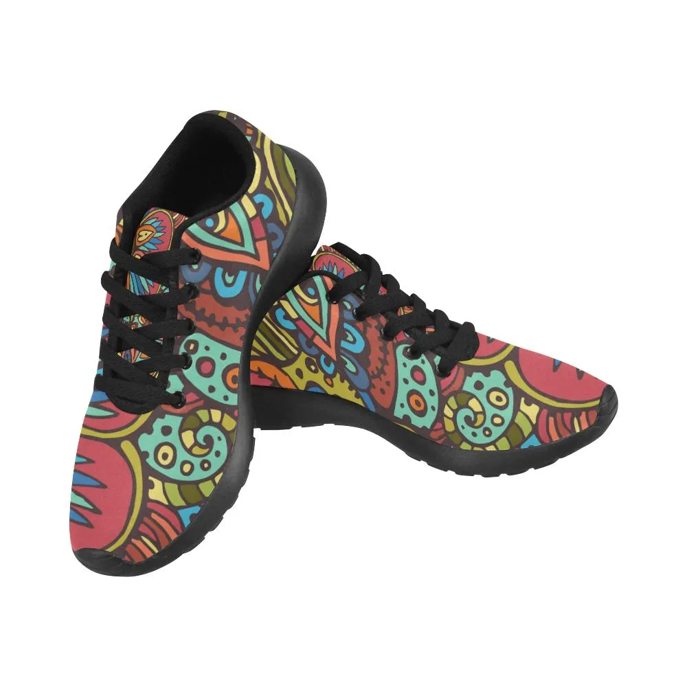 Zenzzle Tribal pattern with flowersprint on Women's Running shoes Casual Lightweight Athletic Sneakers US size 6-15